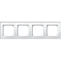 Merten Rahmen Glas vierfach für waagerechte und senkrechte Montage, Typ 489419 weiß (glänzend), Retail