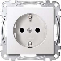 Merten Schutzkontakt-Steckdose mit erhöhtem Berührungsschutz und Schraub-Liftklemmen weiß, Retail