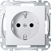 Merten Schutzkontakt-Steckdose mit erhöhtem Berührungsschutz und Schraub-Liftklemmen weiß, Retail