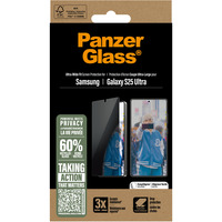 PanzerGlass Privacy Displayschutz Ultra-Wide Fit, Schutzfolie transparent, Samsung Galaxy S25 Ultra