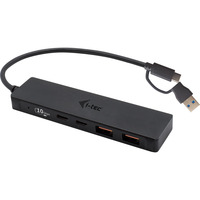 i-tec USB-C Metal HUB 2x USB 3.0 + 2x USB-C, USB-Hub schwarz