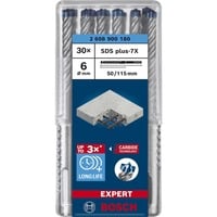 Bosch EXPERT Hammerbohrer SDS-plus-7X, Ø 6mm, 30 Stück Arbeitslänge 50mm