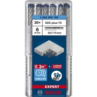Bosch Professional EXPERT Hammerbohrer SDS-plus-7X, Ø 6mm, 30 Stück Arbeitslänge 50mm