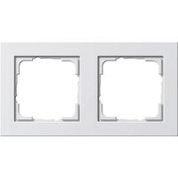 Gira Abdeckrahmen zweifach, bruchsicher, glänzend, Kunststoff, Thermoplast, IP20 weiß (glänzend), Retail