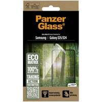 PanzerGlass ECO MATRIX Displayschutz Ultra-Wide Fit, Schutzfolie transparent, Samsung Galaxy S25 / S24, AlignerKit