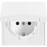 Busch-Jaeger Schutzkontakt-Steckdosen-Einsatz Schuko Typ F Unterputz mit Durchschleiffunktion IP44 weiß (glänzend), Retail