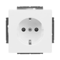 Busch-Jaeger Schutzkontakt Steckdosen-Einsatz mit erhöhtem Berührungsschutz, Typ F, Unterputz, 16 Ampere, 250 Volt weiß (glänzend), Retail