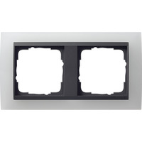 Gira Abdeckrahmen zwei Fach mit Zwischenrahmen, Abdeckung weiß, Retail