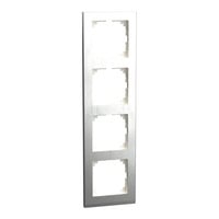 Merten Decor-Rahmen vierfach mit Montagerichtung horizontal und vertikal, Kunststoff, matt, Schutzart IP20 edelstahl, Retail