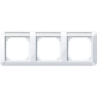 Merten Rahmen dreifach mit Beschriftungsträger weiß (glänzend), Retail
