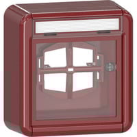 Gira Abdeckung mit Beschriftungsfeld und Glasscheibe wassergeschützt Wippschalter rot, Retail