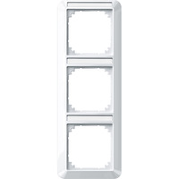 Merten Rahmen dreifach mit Beschriftungsträger glänzend weiß, Retail