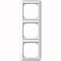 Merten Rahmen dreifach mit Beschriftungsträger glänzend weiß, Retail