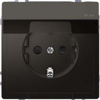 Merten Schutzkontakt-Steckdose mit Klappdeckel und erhöhtem Berührungsschutz, Unterputz, 16 Ampere anthrazit, Retail