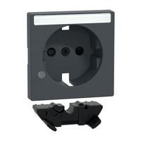 Merten Zentralplatte mit erhöhtem Berührungsschutz für Steckdose mit Kontrolllicht anthrazit, Retail