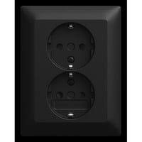 0 Doppelsteckdose Steckdose CEE 7/3 Typ F 202 EUJB-915 schwarz, Retail