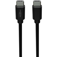 Ansmann USB Typ-C zu Typ-C Daten und Ladekabel schwarz, 2,0 Meter, Laden mit bis zu 60 Watt