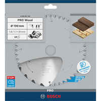 Bosch PRO Wood cordless Kreissägeblatt, Ø 190mm, 48Z Bohrung 30mm, für Akku-Handkreissägen