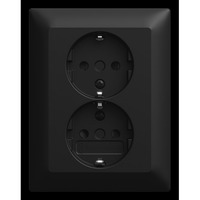 Busch-Jaeger Doppelsteckdose Steckdose CEE 7/3 Typ F 202 EUJB-915 schwarz, Retail