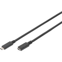 Digitus USB 2.0 Verlängerungskabel, USB-C Stecker > USB-C Buchse schwarz, 2 Meter, PD 60 Watt