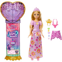 Mattel Jewel Reveal Rapunzel Modepuppe mit 8 Überraschungen und 10 Zubehörteilen 