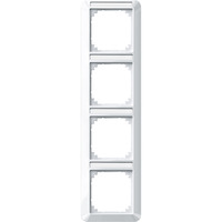 Merten Rahmen vierfach mit Beschriftungsträger weiß (glänzend), Retail