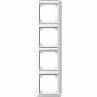 Merten Rahmen vierfach mit Beschriftungsträger weiß (glänzend), Retail