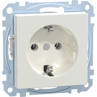 Merten Schutzkontakt-Steckdose mit Steckklemme, Unterputz, 16 Ampere, 250 Volt, glänzend weiß (glänzend), Retail