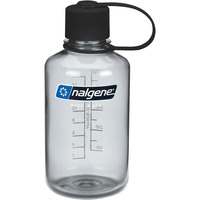 Nalgene Trinkflasche "Narrow Mouth Sustain" 0,5 Liter, 16oz transparent/grau, Enghalsflasche