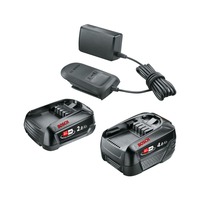 Bosch Heimwerken & Garten Starter-Set 18V (PBA 2.0Ah + PBA 4.0Ah + AL 18V-20) schwarz, 2x Akku + Ladegerät, POWER FOR ALL ALLIANCE
