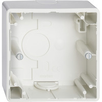 Merten Aufputzgehäuse 1-fach mit geschlossenem Boden und Führungsnuten, Typ 512119 weiß (glänzend), Retail