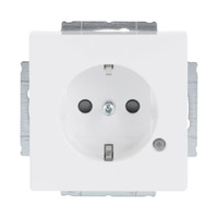 Busch-Jaeger Schutzkontakt Steckdosen-Einsatz mit LED Kontrolllicht weiß, Retail