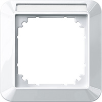 Merten Rahmen einfach mit Beschriftungsträger glänzend weiß, Retail