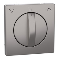 Merten Zentralplatte mit Rollladen-Tast-Rastschalter-Einsatz aus Metall grau, Retail