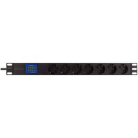  BlueWalker Powerwalker PDU LC-16A 7x CEE 7/3, Stromversorgung schwarz, 1 Höheneinheit (IEC C20 Input)