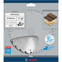 Bosch PRO Wood cordless Kreissägeblatt, Ø 165mm, 24Z Bohrung 15,875mm, für Akku-Handkreissägen