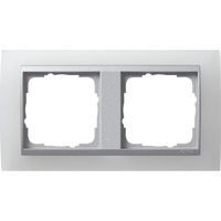 Gira Abdeckrahmen zweifach mit Zwischenrahmen, Abdeckung weiß, Retail