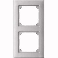 Merten Rahmen zweifach für bündigen Einbau, Typ 488260, Unterputzmontage, Thermoplast aluminium, Retail