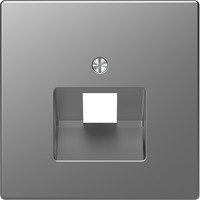 Merten Zentralplatte einfach für Universal-Anschluss-Einsätze, lackierter Thermoplast, matt edelstahl, Retail