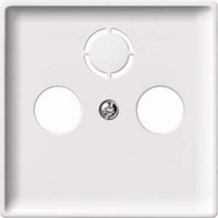 Merten Zentralplatte für Koaxial-Antennensteckdose, Unterputz, glänzend, Thermoplast weiß (glänzend), Retail