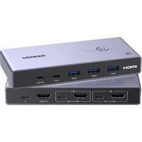UGREEN CM692 HDMI KVM Switch 2 In 1 Out, KVM-Switch 3x USB-A, 1x USB-C