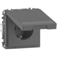 Merten Schutzkontakt-Steckdose mit Klappdeckel anthrazit, Retail