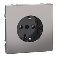 Merten Schutzkontaktsteckdose mit Steckklemmen nickel, Retail