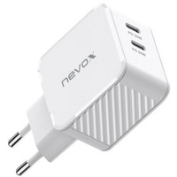 Nevox 65W DUAL USB-C (PD) QC3.0 Ladegerät GaN weiß, PD 3.0, QC 3.0