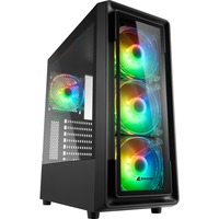 Sharkoon TK4 RGB, Tower-Gehäuse schwarz, Gehärtetes Glas