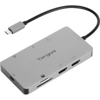 Targus Universal USB-C DV4K, Dockingstation silber, 100 W, USB-C, HDMI, 4K