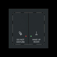 Busch-Jaeger Wippe zwei-fach mit Bedruckung Do Not Disturb Make Up Room schwarz, Retail