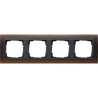 Gira Abdeckrahmen vierfach mit Zwischenrahmen dunkelbraun, Retail