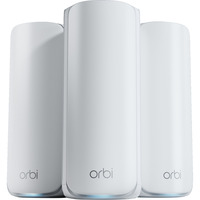 Netgear ORBI RBE773-100EUS  WIFI 7 MESH Zusatzsatellit 3er Set, Mesh Access Point weiß, Tri-Band WiFi 7