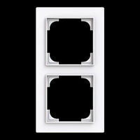Busch-Jaeger Abdeckrahmen zweifach, Typ 1722-44G, Kunststoff, glänzend, Schutzart IP20 weiß (glänzend), Retail